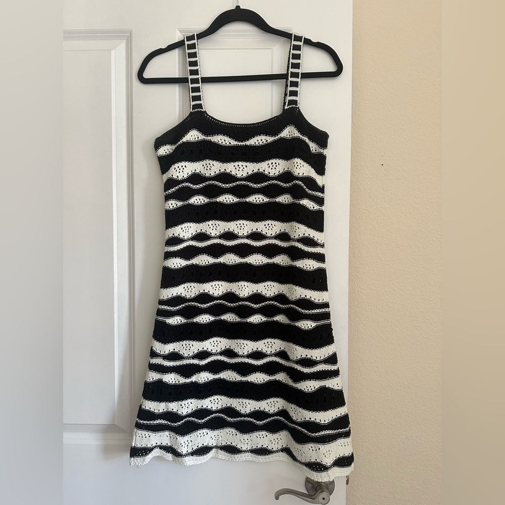 Black and White Striped Women's Dress